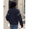 image:imageANRABESS Sweaters for Women Quarter Zip Pullover Collared 2026 Fall OutfitsDeep Blue