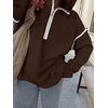 image:imageANRABESS Sweaters for Women Quarter Zip Pullover Collared 2026 Fall OutfitsDeep Coffee