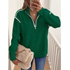 image:imageANRABESS Sweaters for Women Quarter Zip Pullover Collared 2026 Fall OutfitsForest Green