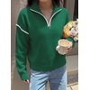 image:imageANRABESS Sweaters for Women Quarter Zip Pullover Collared 2026 Fall OutfitsForest Green
