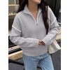 image:imageANRABESS Sweaters for Women Quarter Zip Pullover Collared 2026 Fall OutfitsGrey