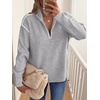 image:imageANRABESS Sweaters for Women Quarter Zip Pullover Collared 2026 Fall OutfitsGrey