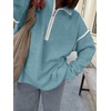 image:imageANRABESS Sweaters for Women Quarter Zip Pullover Collared 2026 Fall OutfitsLight Blue