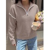 image:imageANRABESS Sweaters for Women Quarter Zip Pullover Collared 2026 Fall OutfitsLight Khkai