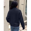 image:imageANRABESS Sweaters for Women Quarter Zip Pullover Collared 2026 Fall OutfitsNavy Blue Solid Color