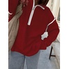 image:imageANRABESS Sweaters for Women Quarter Zip Pullover Collared 2026 Fall OutfitsRed