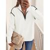 image:imageANRABESS Sweaters for Women Quarter Zip Pullover Collared 2026 Fall OutfitsWhite