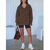 image:imageANRABESS Sweatshirt for Women Fall Oversized Fleece PulloverCoffee