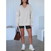 image:imageANRABESS Sweatshirt for Women Fall Oversized Fleece PulloverGrey
