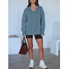 image:imageANRABESS Sweatshirt for Women Fall Oversized Fleece PulloverGrey Blue