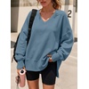 image:imageANRABESS Sweatshirt for Women Fall Oversized Fleece PulloverGrey Blue