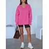 image:imageANRABESS Sweatshirt for Women Fall Oversized Fleece PulloverHot Pink