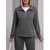 image:imageANRABESS Two Piece Sets for Women Half Zip SweatsuitsDark GrayM