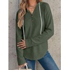 image:imageANRABESS Waffle Knit Hoodies for Women Lightweight SweatshirtArmy Green