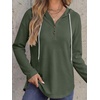 image:imageANRABESS Waffle Knit Hoodies for Women Lightweight SweatshirtArmy Green