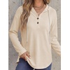 image:imageANRABESS Waffle Knit Hoodies for Women Lightweight SweatshirtBeige