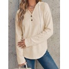image:imageANRABESS Waffle Knit Hoodies for Women Lightweight SweatshirtBeige