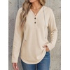 image:imageANRABESS Waffle Knit Hoodies for Women Lightweight SweatshirtBeige