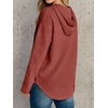 image:imageANRABESS Waffle Knit Hoodies for Women Lightweight SweatshirtBirck Red