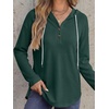 image:imageANRABESS Waffle Knit Hoodies for Women Lightweight SweatshirtDeep Green