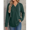 image:imageANRABESS Waffle Knit Hoodies for Women Lightweight SweatshirtDeep Green