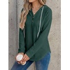 image:imageANRABESS Waffle Knit Hoodies for Women Lightweight SweatshirtDeep Green