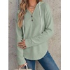 image:imageANRABESS Waffle Knit Hoodies for Women Lightweight SweatshirtGray Green