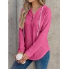 image:imageANRABESS Waffle Knit Hoodies for Women Lightweight SweatshirtHot Pink