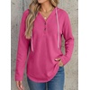 image:imageANRABESS Waffle Knit Hoodies for Women Lightweight SweatshirtHot Pink