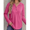 image:imageANRABESS Waffle Knit Hoodies for Women Lightweight SweatshirtHot Pink