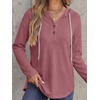 image:imageANRABESS Waffle Knit Hoodies for Women Lightweight SweatshirtMauve