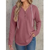 image:imageANRABESS Waffle Knit Hoodies for Women Lightweight SweatshirtMauve