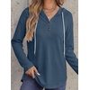 image:imageANRABESS Waffle Knit Hoodies for Women Lightweight SweatshirtNavy Blue