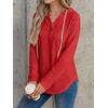 image:imageANRABESS Waffle Knit Hoodies for Women Lightweight SweatshirtRed