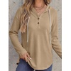 image:imageANRABESS Waffle Knit Hoodies for Women Lightweight SweatshirtTan