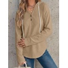 image:imageANRABESS Waffle Knit Hoodies for Women Lightweight SweatshirtTan