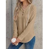 image:imageANRABESS Waffle Knit Hoodies for Women Lightweight SweatshirtTan