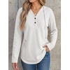 image:imageANRABESS Waffle Knit Hoodies for Women Lightweight SweatshirtWhite
