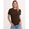 image:imageANRABESS Womens 100 Wool Short Sleeve SweaterBrown