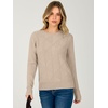 image:imageANRABESS Womens Fall Long Sleeve Argyle Knit SweatersAlmond