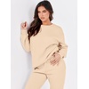 image:imageANRABESS Womens Lounge Set Sweatsuits for Women Fall 2 Piece Jogger PantsBeige
