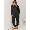 image:imageANRABESS Womens Lounge Set Sweatsuits for Women Fall 2 Piece Jogger PantsBlack