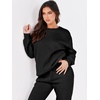 image:imageANRABESS Womens Lounge Set Sweatsuits for Women Fall 2 Piece Jogger PantsBlack