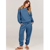 image:imageANRABESS Womens Lounge Set Sweatsuits for Women Fall 2 Piece Jogger PantsBlue