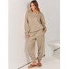 image:imageANRABESS Womens Lounge Set Sweatsuits for Women Fall 2 Piece Jogger PantsBrown