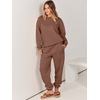 image:imageANRABESS Womens Lounge Set Sweatsuits for Women Fall 2 Piece Jogger PantsCoffee