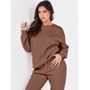 image:imageANRABESS Womens Lounge Set Sweatsuits for Women Fall 2 Piece Jogger PantsCoffee