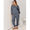image:imageANRABESS Womens Lounge Set Sweatsuits for Women Fall 2 Piece Jogger PantsDark Grey