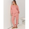 image:imageANRABESS Womens Lounge Set Sweatsuits for Women Fall 2 Piece Jogger PantsDark Pink