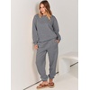 image:imageANRABESS Womens Lounge Set Sweatsuits for Women Fall 2 Piece Jogger PantsDeep Grey